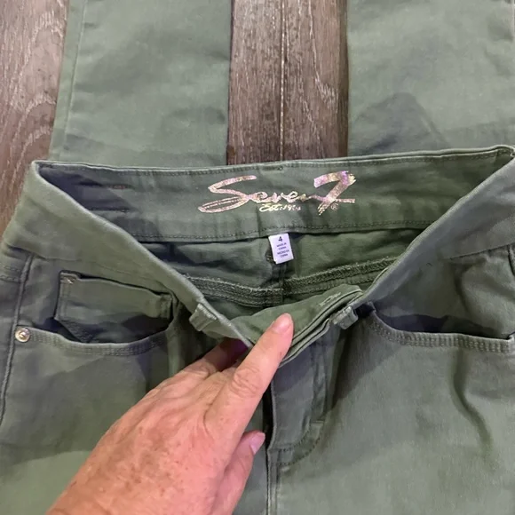 Seven7 Tummyless Olive Green Skinny Jeans - Picture 3 of 11